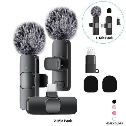 Wireless Mini Lavalier Microphone for Iphone, Ipad & Android, Noise-Cancelling Plug & Play Lapel Mic for Lightning, Usb-Rechargeable Microphone for Short-Video Platforms, Video Recording, Vlogs & Live Streaming, Noise Reduction Mic