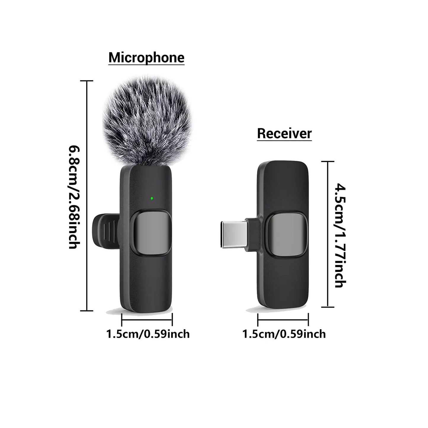 Wireless Mini Lavalier Microphone for Iphone, Ipad & Android, Noise-Cancelling Plug & Play Lapel Mic for Lightning, Usb-Rechargeable Microphone for Short-Video Platforms, Video Recording, Vlogs & Live Streaming, Noise Reduction Mic